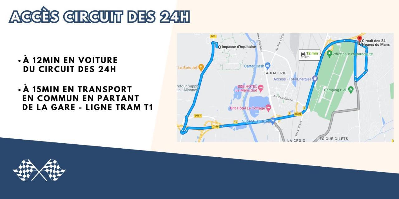 Appartement T3 Proche Circuit Du Mans Allonnes  外观 照片